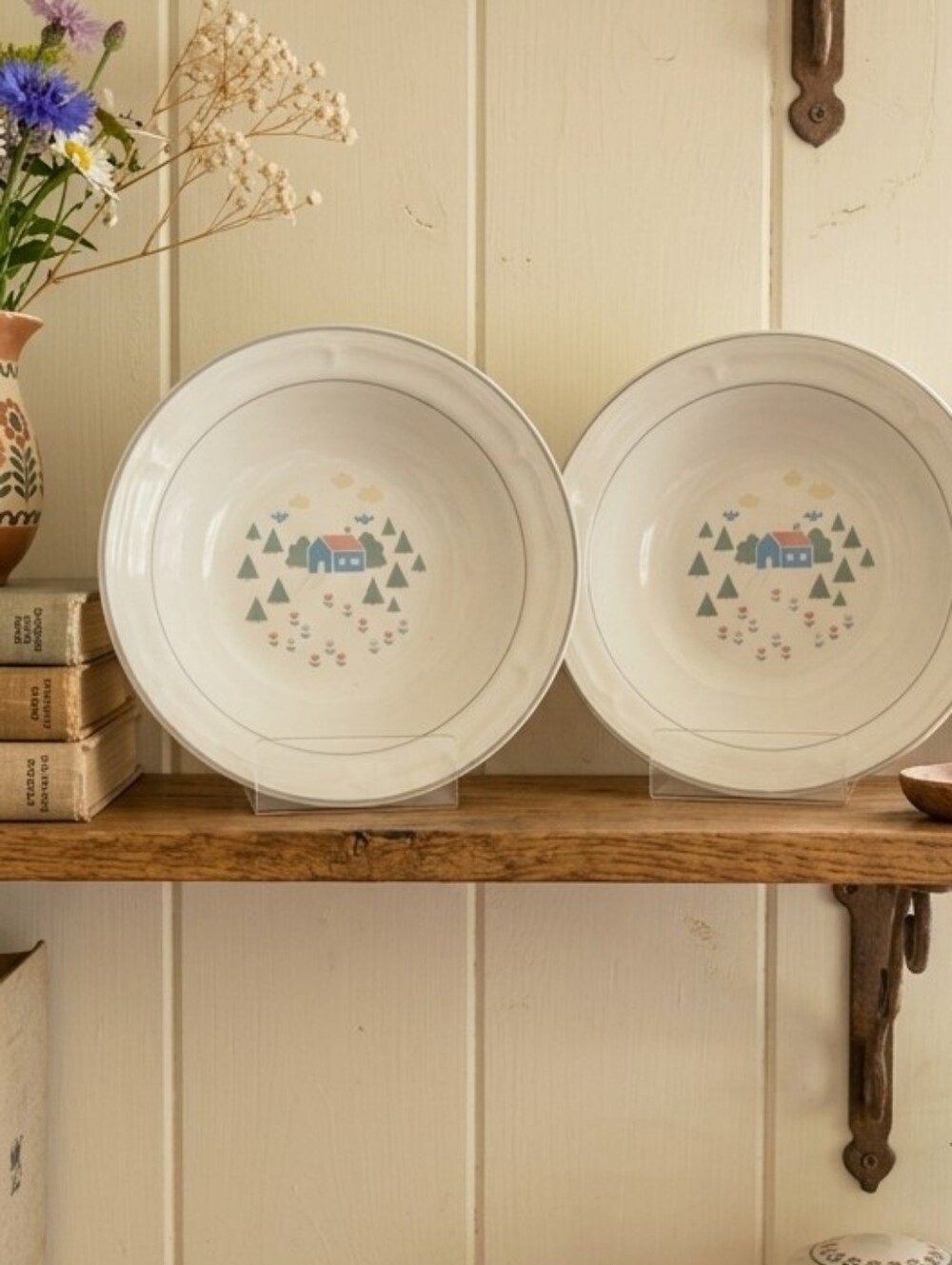 Vintage Sango “Home Sweet Home” Stoneware Bowls – 1987 Cottage Scene – Set of 2